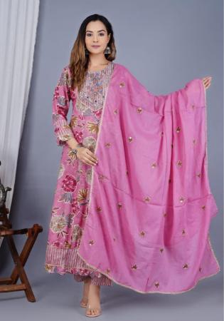 Picture of Cotton Pale Violet Red Readymade Salwar Kameez