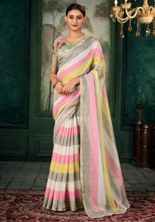 Picture of Lovely Linen & Silk Tan Saree