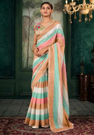 Picture of Resplendent Linen & Silk Burly Wood Saree