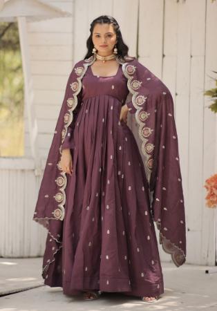 Picture of Ravishing Chiffon Dim Gray Readymade Gown