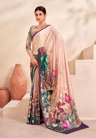 Picture of Charming Crepe & Silk Beige Saree