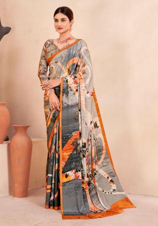 Picture of Delightful Crepe & Silk Rosy Brown Saree