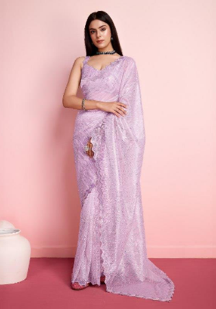 Picture of Graceful Net Thistle Saree