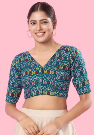 Picture of Fascinating Cotton Sea Green Designer Blouse