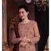 Picture of Nice Net Tan Straight Cut Salwar Kameez