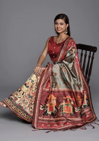 Picture of Delightful Silk Maroon Lehenga Choli