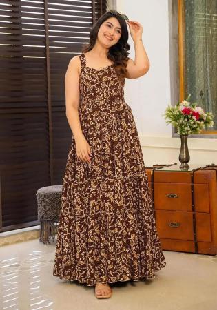 Picture of Splendid Rayon Brown Readymade Gown