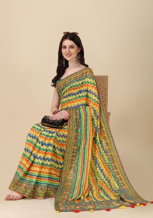 Picture of Radiant Linen Dark Olive Green Saree