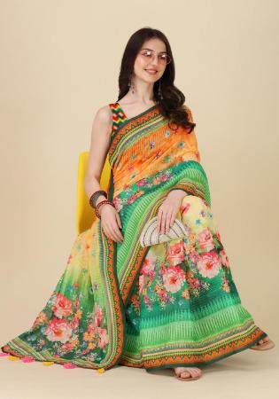 Picture of Splendid Linen Dark Sea Green Saree