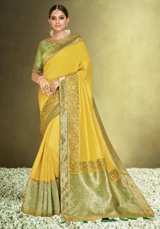 Picture of Magnificent Satin & Silk Sandy Brown Saree