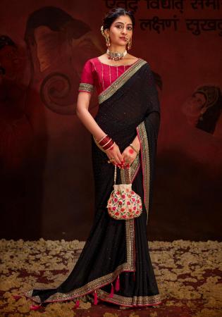 Picture of Taking Silk Black Saree