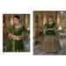 Picture of Well Formed Net Dark Green Anarkali Salwar Kameez