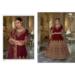 Picture of Well Formed Net Maroon Anarkali Salwar Kameez