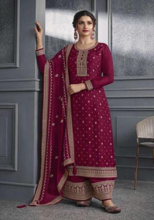 Picture of Resplendent Silk Saddle Brown Straight Cut Salwar Kameez