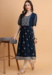 Picture of Elegant Georgette Navy Blue Kurtis & Tunic