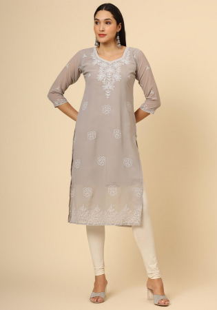 Picture of Classy Georgette Rosy Brown Kurtis & Tunic