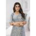 Picture of Pretty Georgette & Net Light Slate Grey Saree