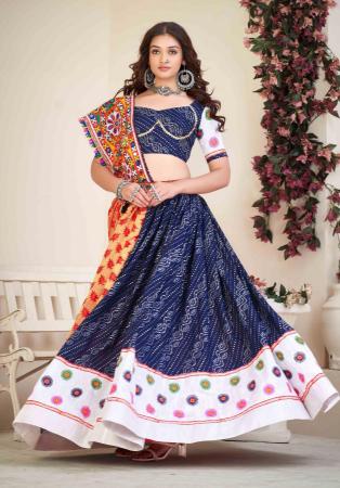 Picture of Cotton & Georgette Dark Slate Blue Lehenga Choli