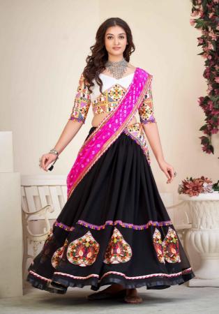 Picture of Ideal Cotton & Georgette Black Lehenga Choli