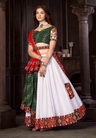 Picture of Stunning Cotton & Georgette White Lehenga Choli