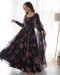 Picture of Statuesque Georgette Black Readymade Gown