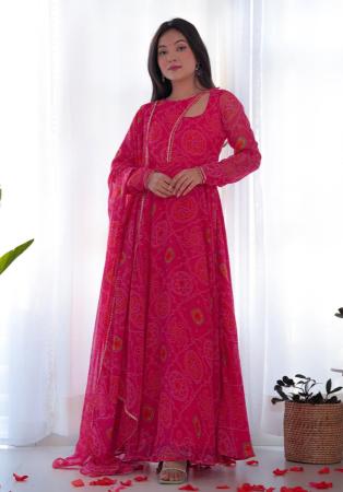 Picture of Elegant Georgette Light Coral Readymade Gown