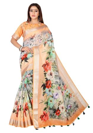 Picture of Charming Linen Bisque Saree