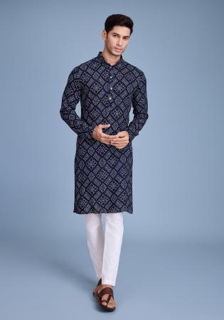 Picture of Comely Rayon Midnight Blue Kurtas