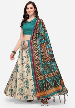 Picture of Gorgeous Silk Sea Green Lehenga Choli