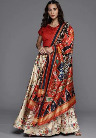 Picture of Comely Silk Indian Red Lehenga Choli