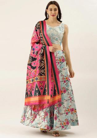 Picture of Amazing Silk Light Blue Lehenga Choli