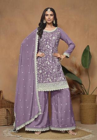 Picture of Splendid Chiffon Aqua Straight Cut Salwar Kameez