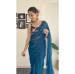 Picture of Superb Georgette Dark Cyan Saree