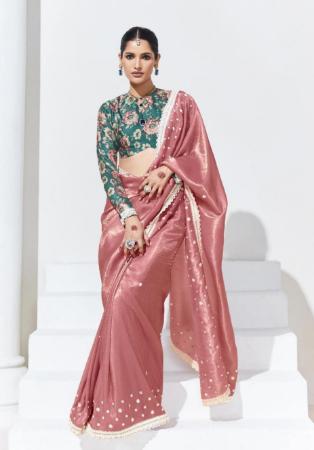 Picture of Comely Organza Rosy Brown Saree