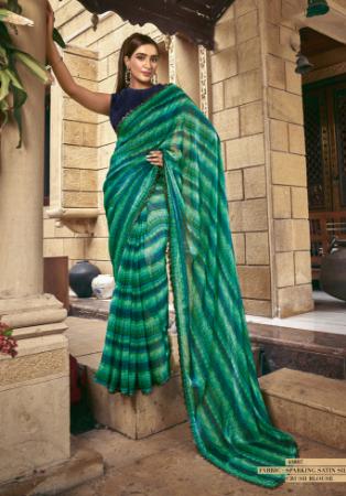 Picture of Exquisite Satin & Silk Medium Sea Green Saree