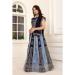 Picture of Well Formed Georgette & Silk Steel Blue Lehenga Choli