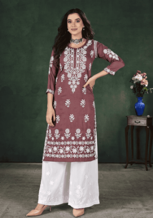 Picture of Fascinating Chiffon Dim Gray Kurtis & Tunic