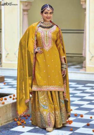 Picture of Chiffon Dark Golden Rod Readymade Salwar Kameez