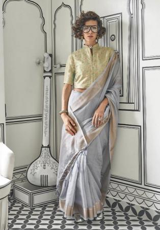 Picture of Fascinating Chiffon Slate Grey Saree