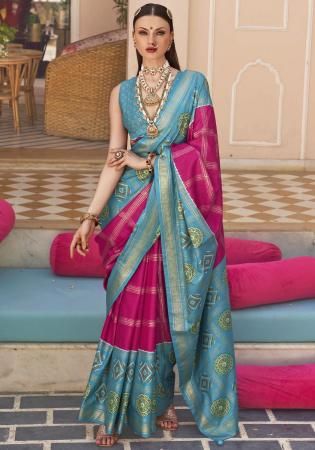 Picture of Grand Silk Medium Violet Red Saree