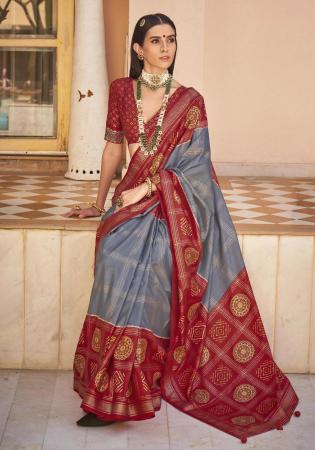 Picture of Admirable Silk Slate Grey Saree