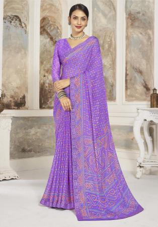 Picture of Fascinating Chiffon Medium Purple Saree