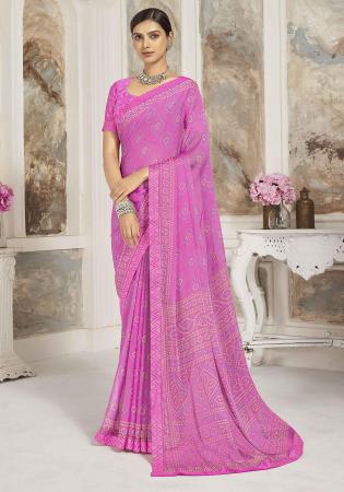 Picture of Beauteous Chiffon Hot Pink Saree