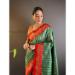 Picture of Stunning Silk Dark Sea Green Saree