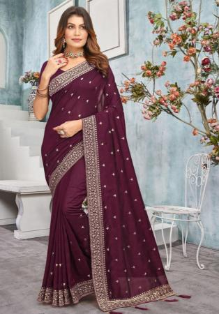 Picture of Splendid Georgette Brown Saree