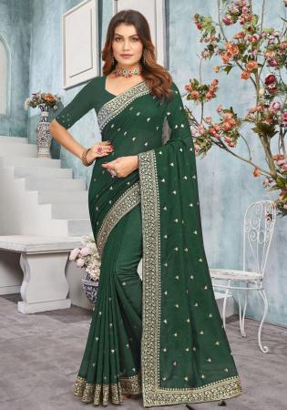 Picture of Pleasing Georgette Sea Green Saree