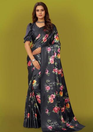 Picture of Beauteous Silk Black Saree