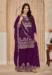 Picture of Well Formed Chiffon Purple Straight Cut Salwar Kameez