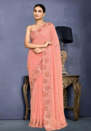 Picture of Ideal Silk Light Coral Saree