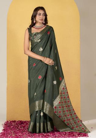 Picture of Statuesque Silk Sea Green Saree